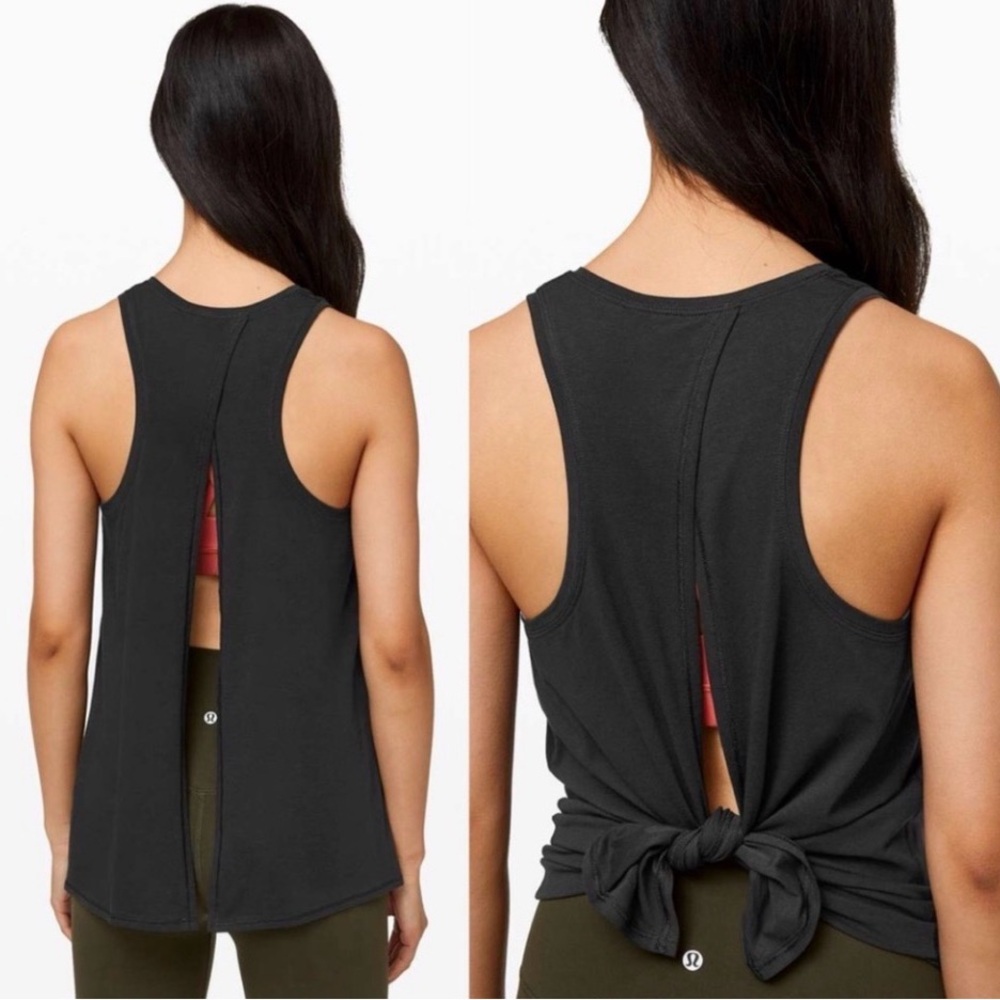 lululemon athletica All Tie Up Tank Vitasea Black 8 - Picture 2 of 4